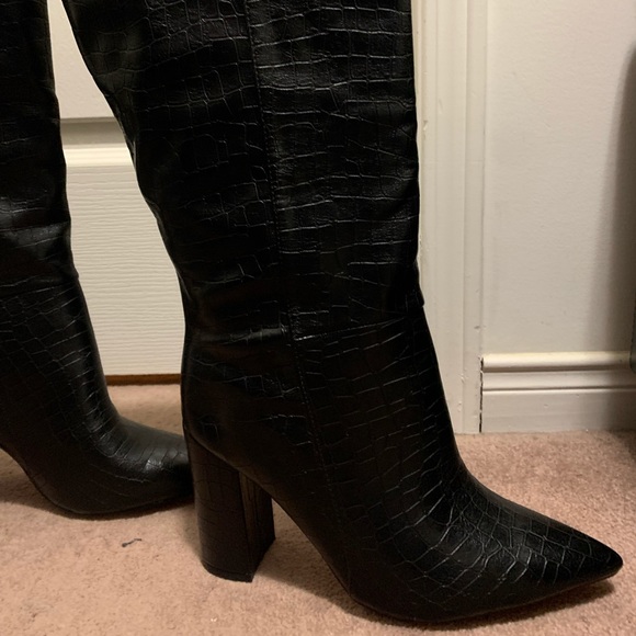 NEW BLACK KNEE HIGH BOOTS - Picture 3 of 13